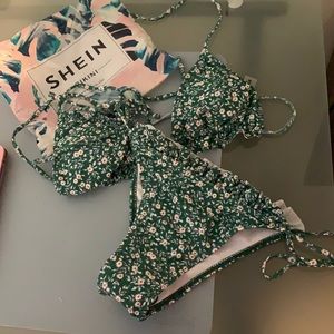 Green floral shein bikini